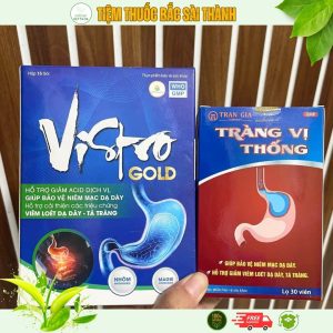 Bộ Đôi Vistro Gold Và Tràng Vị Thống Giúp Bảo Vệ Niêm Mạc Dạ Dày. Hỗ Trợ Giảm Viêm Loét Dạ Dày,